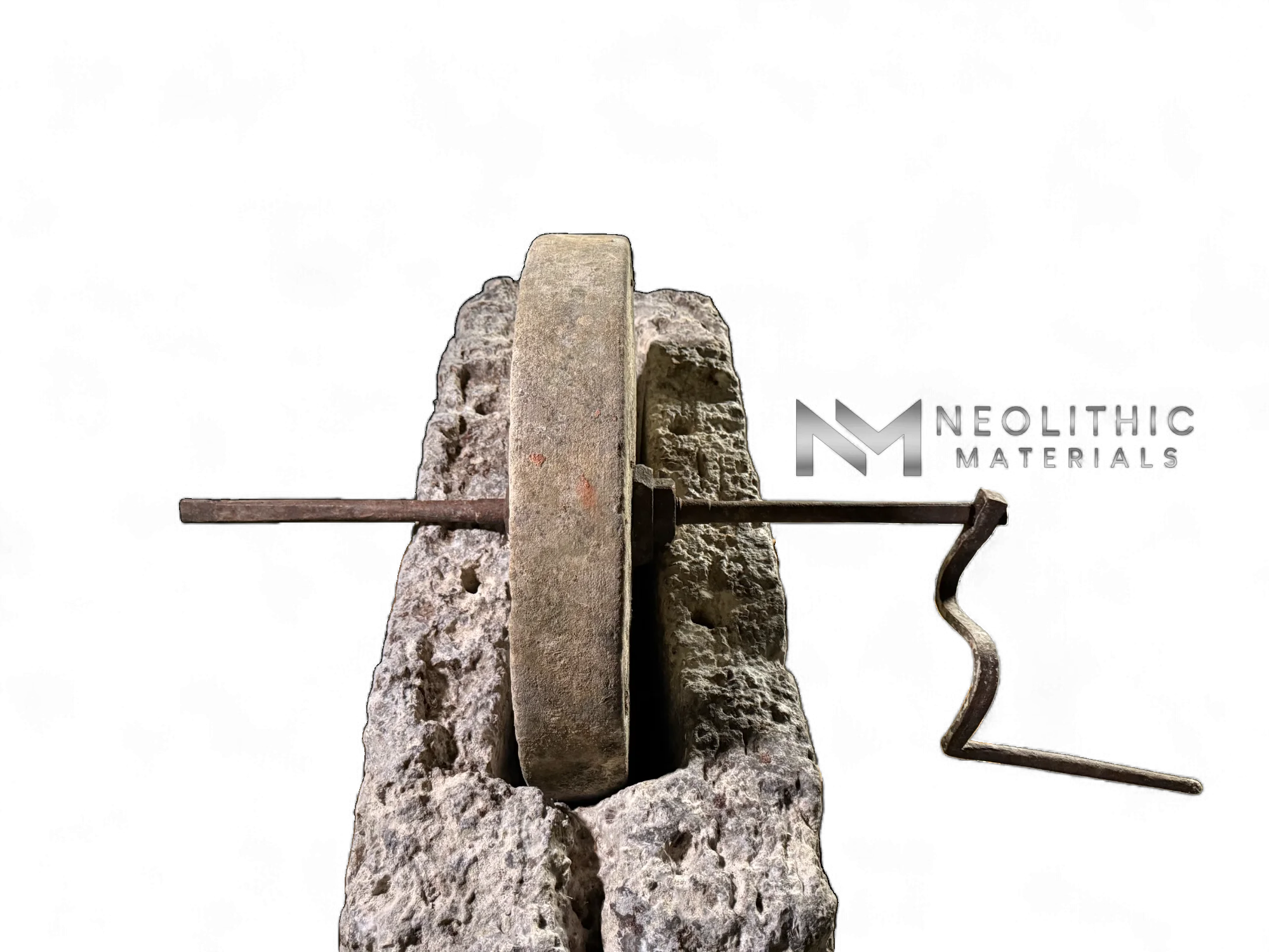 French Antique 19th Century Limestone Mill - Image 3